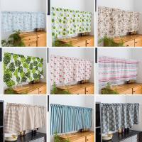 Kitchen Short Curtain Road Pocket Curtain for Cabinet Door Floral Half-Curtain Elegant Window Drapes Cafe Living Room Decoration