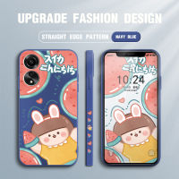 เคสกล้องสำหรับ OPPO A78 4G เคสโทรศัพท์ลายการ์ตูนน่ารักแตงโมเด็กผู้หญิงโทรศัพท์ดีไซน์เคสโทรศัพท์ขอบสี่เหลี่ยมแบบน้ำปลอกซิลิโคนคลุมทั้งหมด