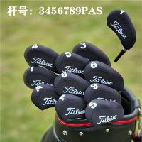 Golf Irons Headcover หัวเหล็กครอบคลุม10ชิ้นเซ็ต Neoprene Black Golf Clubs Protector