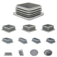 ∏ 12Pcs Gray Blanking End Caps Tube Pipe Bed Inserts Plug Table Chair Leg End Caps Dust Cover Floor Protector Furniture Feet Cover