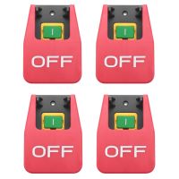 4X Off-On Red Cover Emergency Stop Push Button Switch 16A Power-Off/Undervoltage Protection Electromagnetic Start Switch