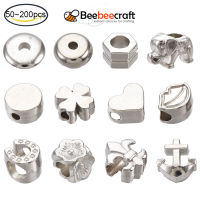 50-200 pc Plating ABS Plastic European Beads Large Hole Beads Anchor Platinum 13.5x12x7.5mm, Hole: 4.5mm