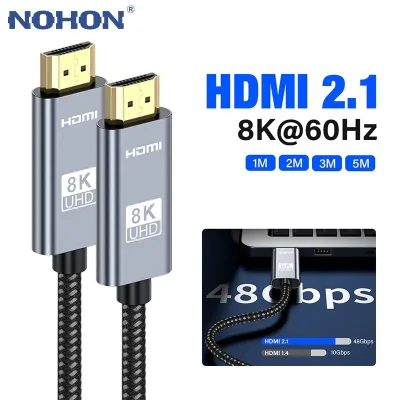Kabel 2.1 kompatibel HDMI 8K kabel kabel serat optik HDMI kabel dinamis HDR 8K 60Hz 48Gbps EARC 3D HDCP untuk kotak TV komputer PS5