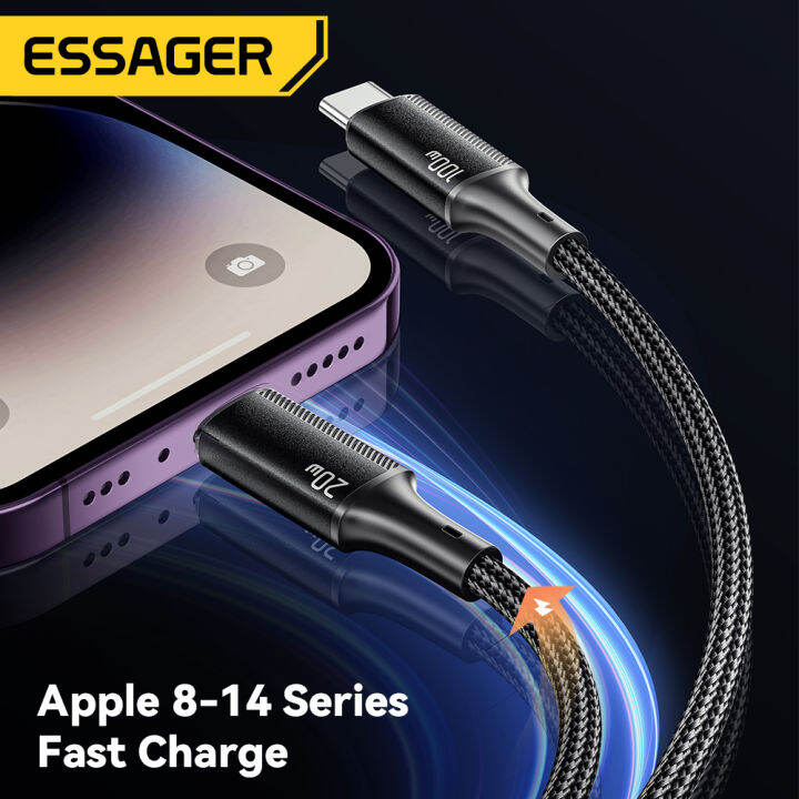 hot-essager-100w-สาย-usb-c-ถึง-type-c-ถึง-lighting-pd-fast-charger-data-2-in-1-quick-สายชาร์จสำหรับ-samsung