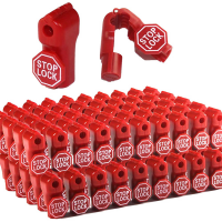 Peg Hook Lock Stop Lock 200 Pieces Plastic Red Stop Lock Anti-Theft Lock Retail Pin Hook Safety Display Hook Lock