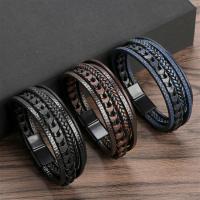 2023 New Classic Multilayer Leather Men Bracelets Hand-Woven Leather Bracelet Punk Bangle for Friend Charm Jewelry Gifts Charms and Charm Bracelet