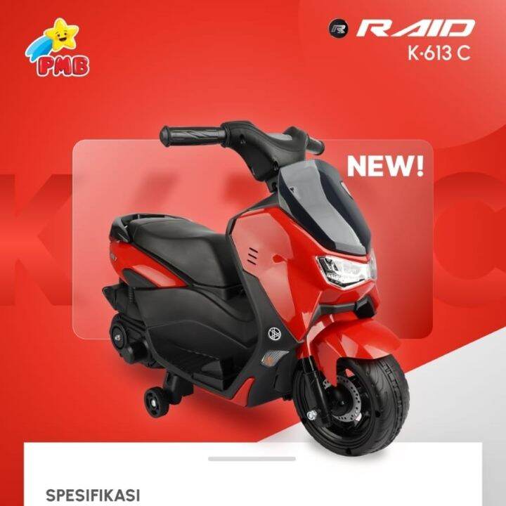 motoran aki anak nmax pmb k613c motor mainan anak pakai aki di cas new