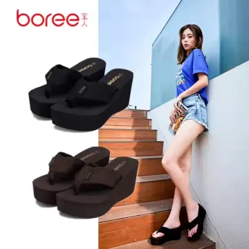 BOREE Flip Flops Women Shoes Beach Sandals Wedge Platform Light