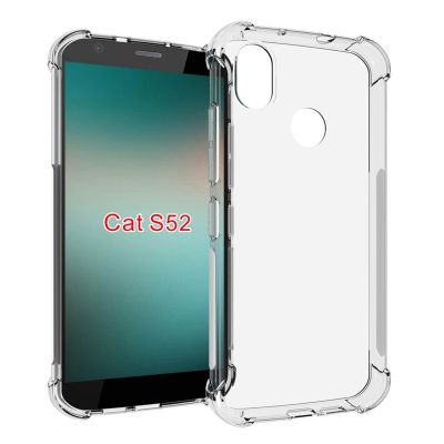 「Enjoy electronic」 Antiskid Shockproof Bumper Case For Caterpillar Cat S52 S 52 Transparent Crystal Silicone Case For CAT S52 Back Cover 5.65 inch