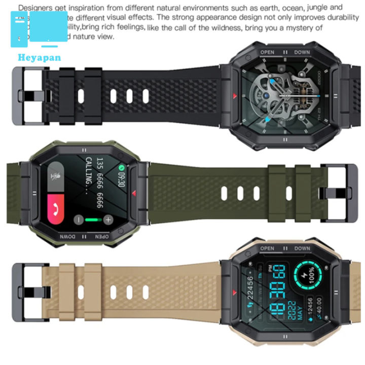 นาฬิกาอัจฉริยะ-k55สมาร์ทวอชสำหรับผู้ชายหน้าจอ1-85นิ้วรองรับการโทรได้กับแบตเตอรี่350mah-ip68กันน้ำ
