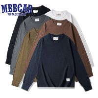 MBBCAR 2023ใหม่เสื้อยืดแขนยาวย้อนยุคผ้าคอตตอน200G พื้นแขนแร็กแลน