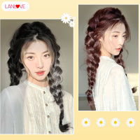 LANLOVE ผมถักเปียธรรมชาติ Curly Braids นามสกุลผมวิกผมหางสังเคราะห์สำหรับผู้หญิงที่คาดผมถักวิกผมสำหรับผู้หญิงผิวดำถักเปียกล่องไมโครวิกผมยาว