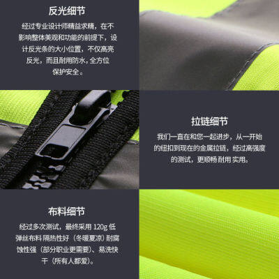 Reflective Vest Clothing Construction Site Construction Mesh Vest Sanitation Night Reflective Coat Fluorescent Vest Printing