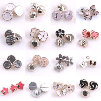 【cw】 30pcs 16 kinds Acrylic Charming buttons bright Golden-plated garment accessories DIY Sewing Supplies 10 14mm CP1334 ！