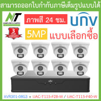 UNIVIEW ชุดกล้องวงจรปิด XVR301-08G3 + UAC-T115-F28-W / UAC-T115-F40-W จำนวน 8 ตัว - แบบเลือกซื้อ BY N.T Computer