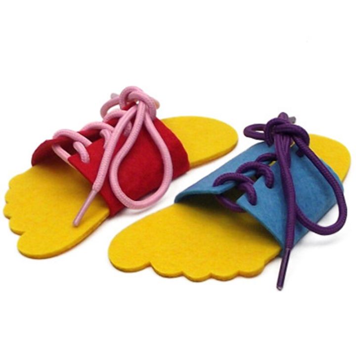 ของเล่นเย็บผ้าร้อยเชือกรองเท้าสำหรับเด็ก-การศึกษาแบบมอนเตสซอรี่เรียนรู้ทักษะชีวิตขั้นพื้นฐานของเล่นสำหรับเด็กก่อนวัยเรียน