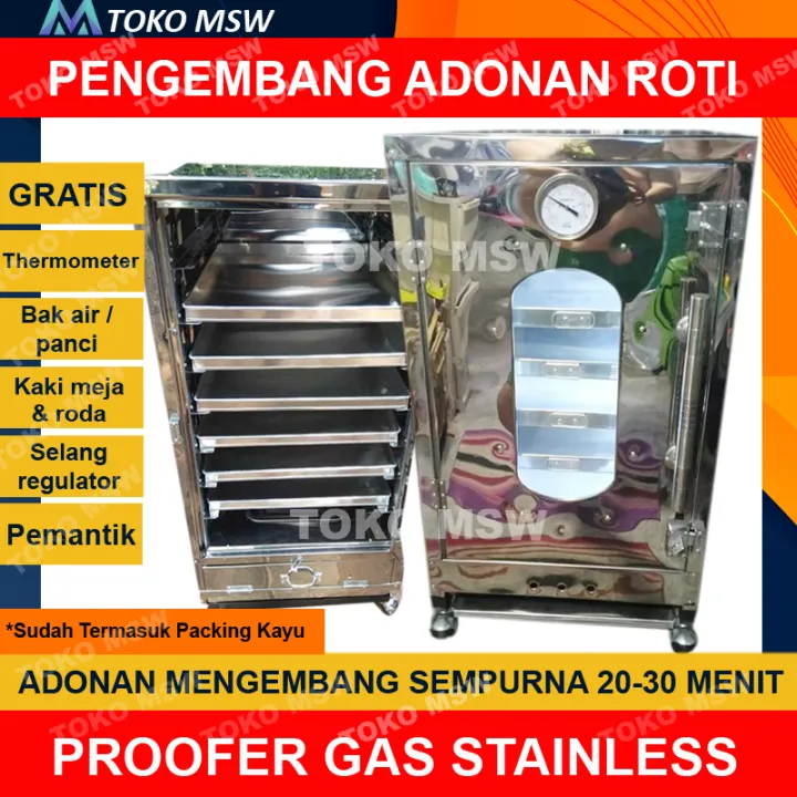 Mesin Pengembang Roti Proofer Gas 6 Tray Stainless Bahan Premium Stoner ...