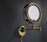 High Quality Solid Brass Gold Bathroom Led Cosmetic Mirror In Wall Mounted Mirrors Accessories BM007