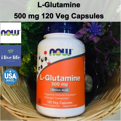 แอล กลูตามีน L-Glutamine 500 mg 120 Veggie Capsules - Now Foods