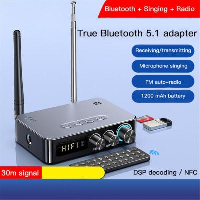 Upgrade Bluetooth 5.0 Audio Receiver Transmitter 3D Surround Stereo Music NFC Touch Wireless Adapter With Mic U Disk Play Player