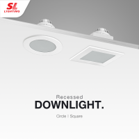 SL LIGHTING โคมไฟดาวน์ไลท์ แบบฝังฝ้า SL-6-W-414 | SL-6-W-410 ทรงกลมและสี่เหลี่ยม ขั้ว GU10 และ GU5.3