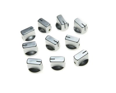 KAISH 10pcs Silver Davies Style 1/4" Guitar Effects Pedal Knobs AMP Amplifier Knob Guitar Bass Accessories