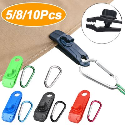 【CW】 5/8/10 Tarpaulin Clip Tent Canopy Buckle Outdoor Wind Rope Clamps Reusable Awning Mountaineering Camping Accessories