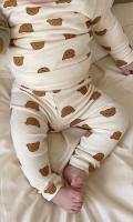 Newborn Baby Boys Long Sleeve Bodysuit Spring Autumn Cartoon Bear Print Clothes Toddler Casual Clothes Set Baby 2pc Outfits