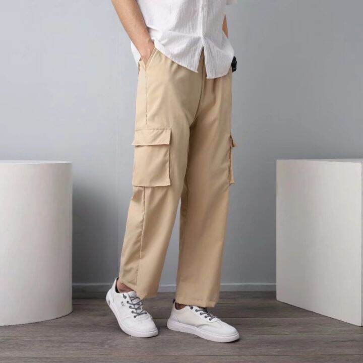 Cod M-5Xl Korean Style Trendy Men'S Straight Cut Cargo Pants Fashion Multi  Pocket Oversize Long Pants Casual Hip Hop Slack Trousers Khaki Black Seluar  Kargo Lelaki Pants Baggy 休閒長褲男工裝褲 | Lazada