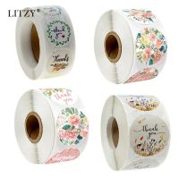 500Pcs Thank You Pink Flower Sticker Roll for Love Oh Baby Sticker Labels for Wedding Party Scrapbooking Envelopes Seal Stickers Stickers Labels