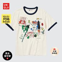 Uniqlo สำหรับทั้งหญิงและชายสวมใส่/สวมใส่คู่ (UT) เสื้อยืดพิมพ์ลายเก็บถาวร (แขนสั้น Basquiat) 459311