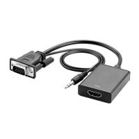 ◊๑ 1080P Full HD VGA to HDMI-compatible Converter Adapter Cable with Audio Output VGA HD Adapter for PC laptop to HDTV Projector