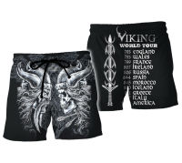 2023 New Viking 3D All Over Clothers TA0329 Quick-drying Beach 3D Printing Mens Casual Short Pants