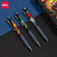 Press Type Gel Pen Quick Dry 0.5mm Full Needle Tube Black Pen Core Student School Exam Signature Oily Ink Anime Cartoon Writing