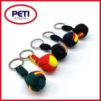 PETI STUDIO 3Pcs ห่วงโซ่กุญแจ สายเชือกร่มชูชีพ พวงกุญแจเชือกเส้นเล็ก หัวเข็มขัดพาราคอร์ดแบบทอ จี้ลูกกลม ทนทานต่อการใช้งาน เครื่องมือการเอาชีวิตรอด พวงกุญแจรูปกุญแจ กิจกรรมกลางแจ้งกลางแจ้ง