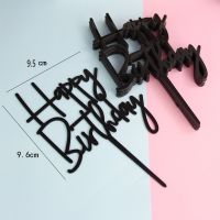 10 ชิ้น/เซ็ตเค้กอะคริลิคTopperทองแฟลชเค้กTopper Happy Birthday Partyตกแต่งสำหรับHome Party Supplies Cupcake Topper-Luqiande