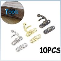 TOOLS 421STORE 10PCS ฮาร์ดแวร์ เฟอร์นิเจอร์ กล่องไม้ Hasp พร้อมสกรู สลักตกแต่ง ตัวล็อคตัวล็อก กุญแจ