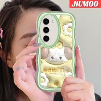 JIUMOO เคสปลอกสำหรับ Samsung S23พิเศษ S23พิเศษเคส3D ลายการ์ตูนแกะ Souffle ดั้งเดิมขอบป้องกันเลนส์กล้องเคสโทรศัพท์แบบใสสีสันสดใสเคสโปร่งใสกันกระแทกซิลิโคนนิ่ม