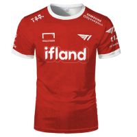 T1 Team 2023 Newest Red Away Uniform Short-Sleeved Jersey Quick-drying Round Neck T-shirt FAKER Custom T-shirt For Men Clothing