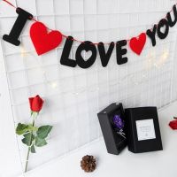 1set Red Heart Letters Non-woven I Love You Banner Wedding Decoration Pendant Garland Photo Props Valentine Party Supplies Colanders Food Strainers