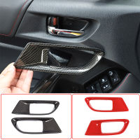 For Toyota 86Subaru BRZ 2012-2020 ABS Carbon FiberRed Car Door Inner Door Handle Bowl Decoration Cover Sticker Car Accessories