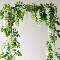 hotx【DT】 Artificial Wisteria Wedding Flowers Garland Garden Arch Floral