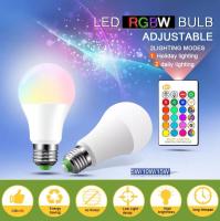 หลอดไฟ LED ควบคุมด้วยรีโมต,หลอดไฟ LED RGB หลากสีสามารถหรี่ไฟได้สำหรับตกแต่งปาร์ตี้ครอบครัว