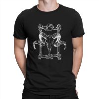 Gothic Framed Skull Men T Shirt Demons Mirror Vintage Tees Short Sleeve Crewneck T-Shirt Pure Cotton Adult Clothes