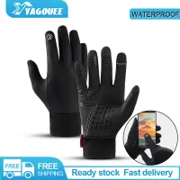 Winter Waterproof Windproof Full Finger Gloves Touch Screen Warm Gloves Outdoor Sports Running Skiing Hiking Anti-slipThermal Fleece Cycling Gloves fo