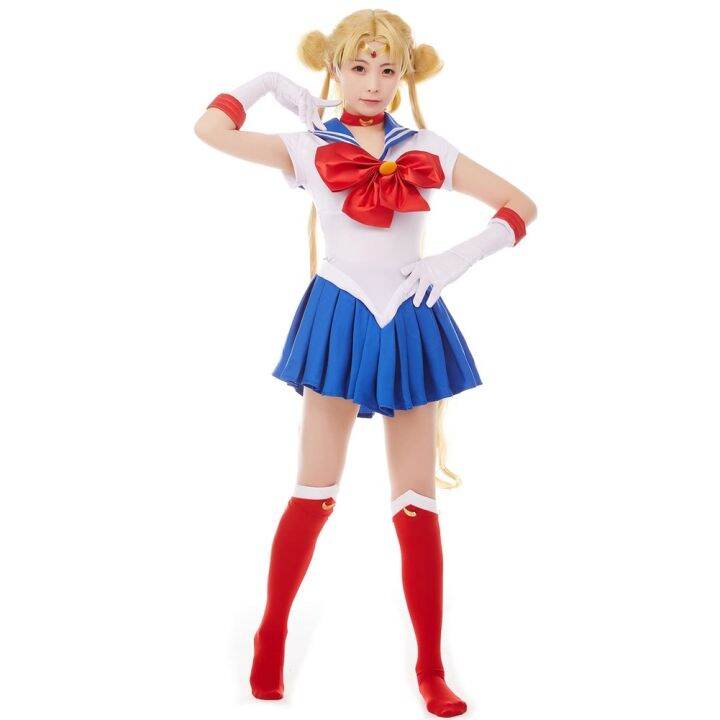 Sailor Moon Cosplay Costume Usagi Tsukino Dress Women Japanese School ...