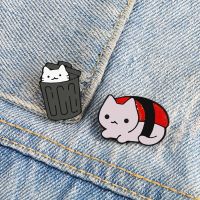 Sushi Enamel Pin Cartoon Brooch Garbage Can Badge Lapel Pins Kids Jewelry Gifts