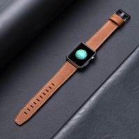 [HOT JUXLLKBKOW 514] สายหนังสำหรับ Apple Watch Band 44มม. 40มม. 38มม. 45มม. 41มม. 42มม. 44มม. สร้อยข้อมือหนังแท้ IWatch Serie 6 5 4 3 Se 7 Band