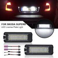 2ชิ้นสำหรับ Skoda แผ่นเรืองแสงป้ายทะเบียน LED สำหรับที่นั่ง Ibiza Leon VW MK4กอล์ฟ MK5 MK6 MK7 Passat B6