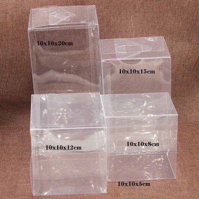 10pc/lot 10x10x height PVC Box Rectangle Clear Gift Display Box Cosmetic Crafts Packaging Box Transparent gifts package Boxes